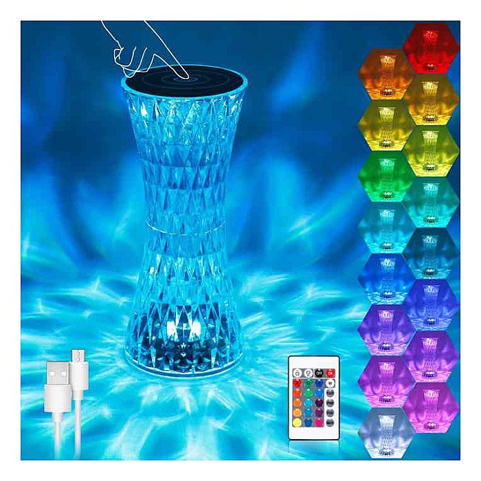 Crystal Table Lamp RGB 16 Colors & 4 Modes Diamond Lamp